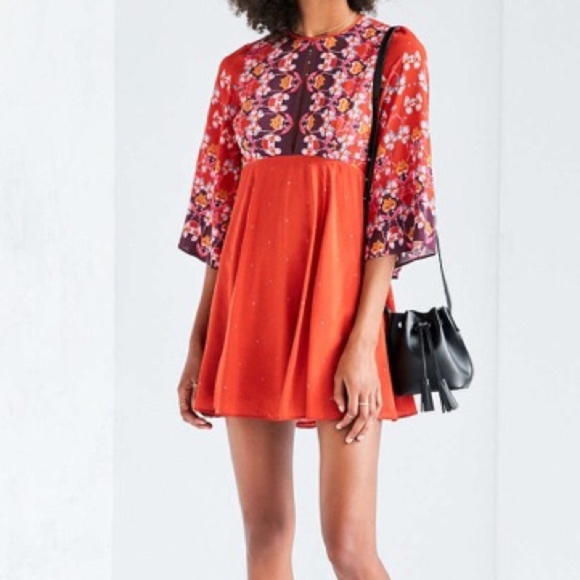 Urban Outfitters Dresses & Skirts - Urban Outfitters Split-Neck Bell-Sleeve